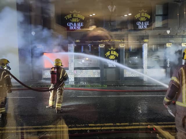 At the height of the blaze, more than 30 firefighters were stationed at the scene. Photo: Brian Ronald.