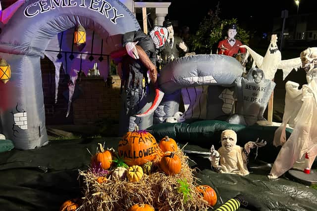 Spooky scenes at the Halloween display