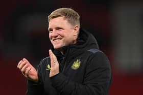 Eddie Howe guided Newcastle to just their second victory at Old Trafford since 1972. (Getty Images)