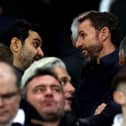  Mehrdad Ghodoussi Co-Owner of Newcastle United talks to Gareth Southgate, Manager of England during the Premier League match between Newcastle United and Arsenal FC at St. James Park on November 04, 2023 in Newcastle upon Tyne, England. (Photo by Ian MacNicol/Getty Images)