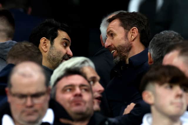 Newcastle United co-owner Mehrdad Ghodoussi (left) & England manager Gareth Southgate (right),  (Photo by Ian MacNicol/Getty Images)