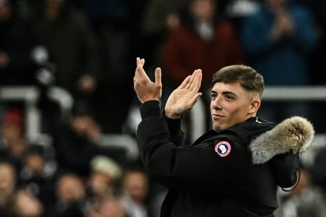 Harrison Ashby at St James' Park following his arrival at Newcastle United. 