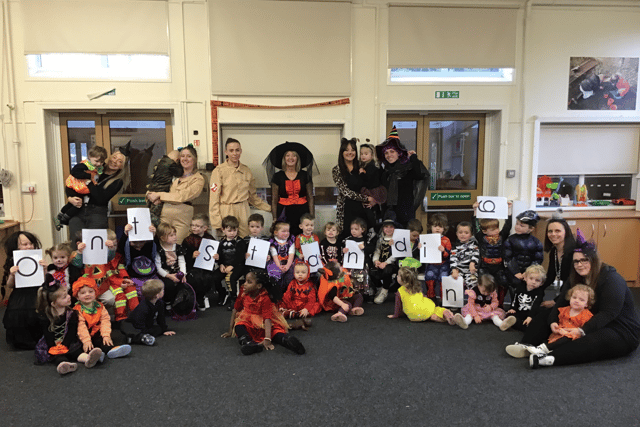 Staff and pupils have celebrated the 'Outstanding' ranking with a Halloween party. Photo: Other 3rd Party.