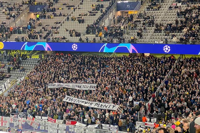 Newcastle United supporters thank Dortmund for ticket prices