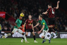 Sean Longstaff in action against AFC Bournemouth. 