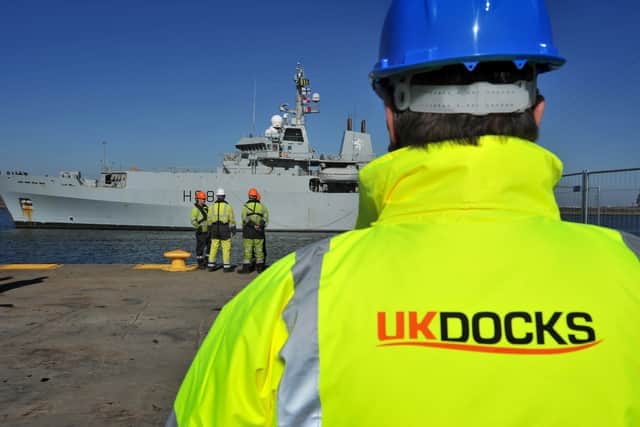 South Shields-based UK Docks has officially taken over the worldwide servicing of five Royal Navy vessels.