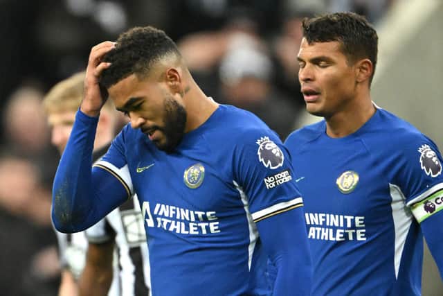 Chelsea captain Reece James reacts after being sent off during the Premier League match between Newcastle United and Chelsea last month. 