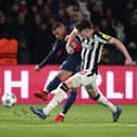 Newcastle United in action against Paris Saint-Germain. 