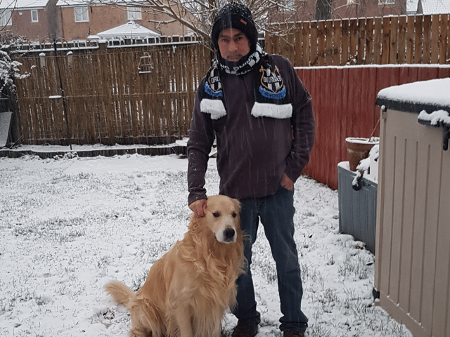 Steve Bent with his dog, Marty.