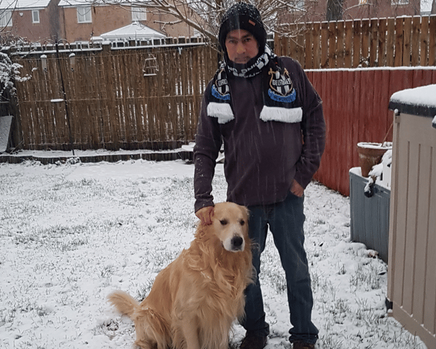 Steve Bent with his dog, Marty.