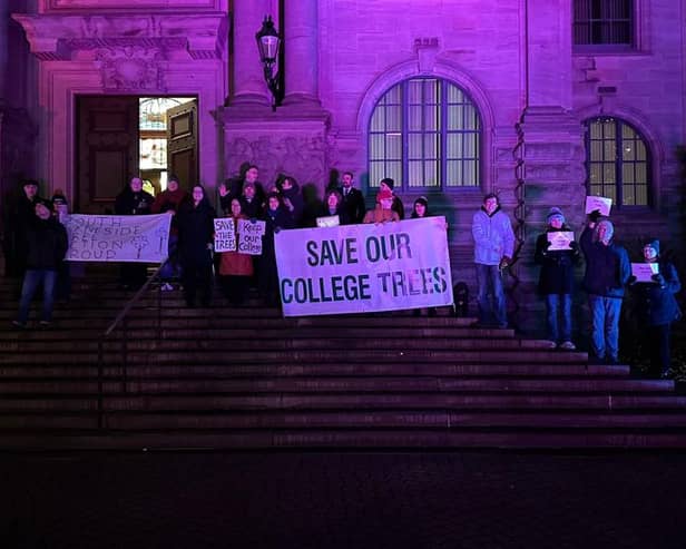 Demonstrators outside South Shields Town Hall on Thursday, November 30. Photo: Other 3rd Party.