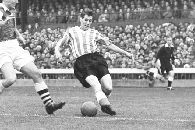 Len Shackleton in action for Sunderland in 1956.