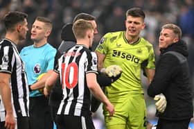 Nick Pope is withdrawn for Newcastle United during the 1-0 win over Manchester United. 