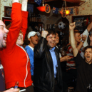 A happy 2004 scene at the Waterfront where England fans were watching their team in action against Switzerland. 