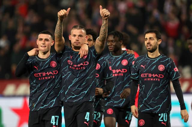 Kalvin Phillips appeared to wave goodbye to the Manchester City fans during the game with Red Star Belgrade