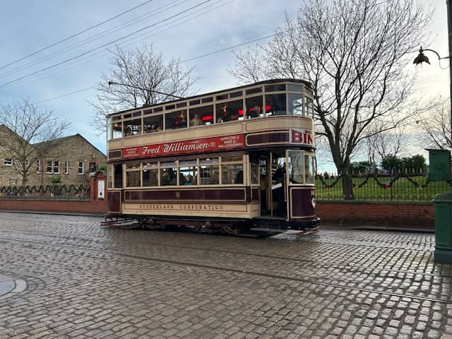 Tram making its way around town