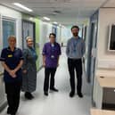 Deputy Ward Manager Sam Nicholson, Deputy Directorate Manager for Rehab and Elderly Medicine Tammy Steven, Nurse Consultant for Older Persons Chris Cairns and Senior Building Officer Andy Robson. Photo: South Tyneside and Sunderland NHS Foundation Trust.