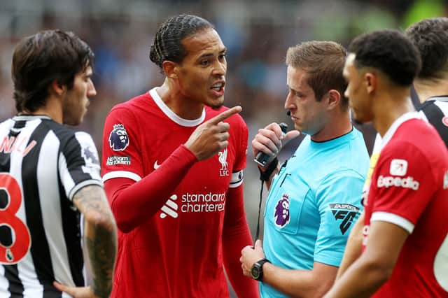 Virgil Van Dijk was shown a red card during Liverpool's win over Newcastle United at St James' Park.