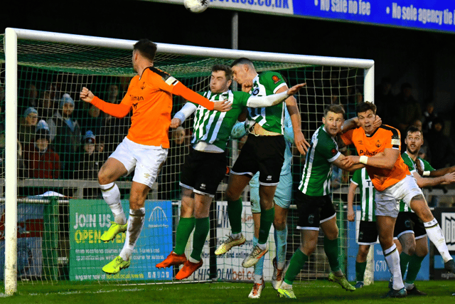 Action from South Shields' 2-1 defeat at Blyth Spartans (photo Kevin Wilson)