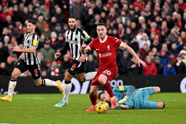 Diogo Jota won a second penalty for Liverpool. 