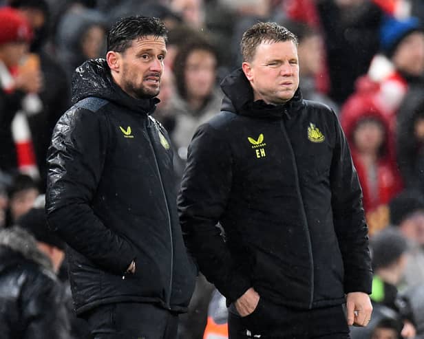 Newcastle United coaching team of Eddie Howe and Jason Tindall. (Getty Images)
