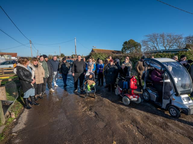 Residents of Bel-Air chalet estates on Seawick road in St Osyth, Essex say they are suffering from "the worst road in Britain" Picture: James Linsell-Clark/ SWNS