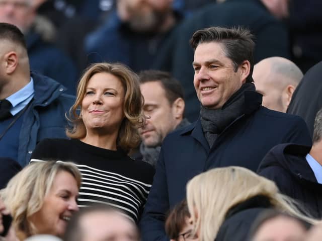 Newcastle United co-owner Amanda Staveley and Premier League CEO Richard Masters. (Photo by Michael Regan/Getty Images)