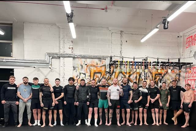 The team that helped Jordan complete his sparring challenge