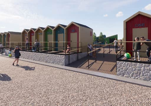 A CGI image of how new beach huts could look in South Shields. Photo: South Tyneside Council/Ryder Architecture Limited