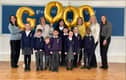 Children and staff celebrate St Gregory’s Catholic Primary School’s ‘Good’
Ofsted rating.