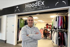 Ricky Gleeson in front of the HoodEx shop in South Shields Interchange 