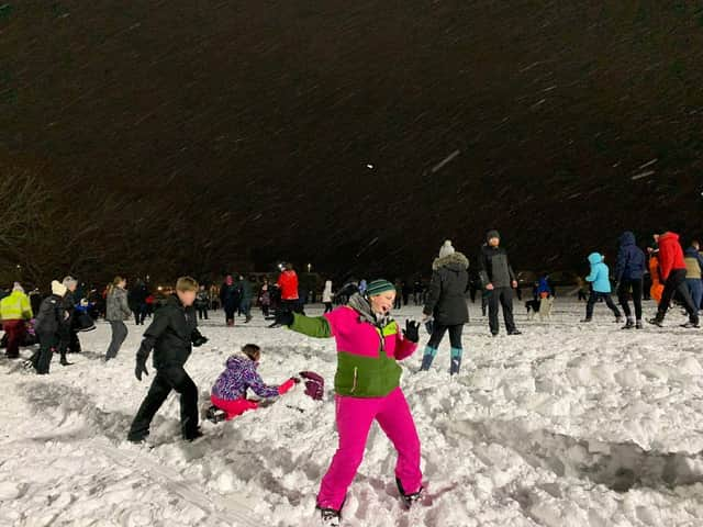 'Scotland's biggest snowball fight' has taken place in Inverurie, Aberdeenshire. Picture: RMR Creative Media / SWNS