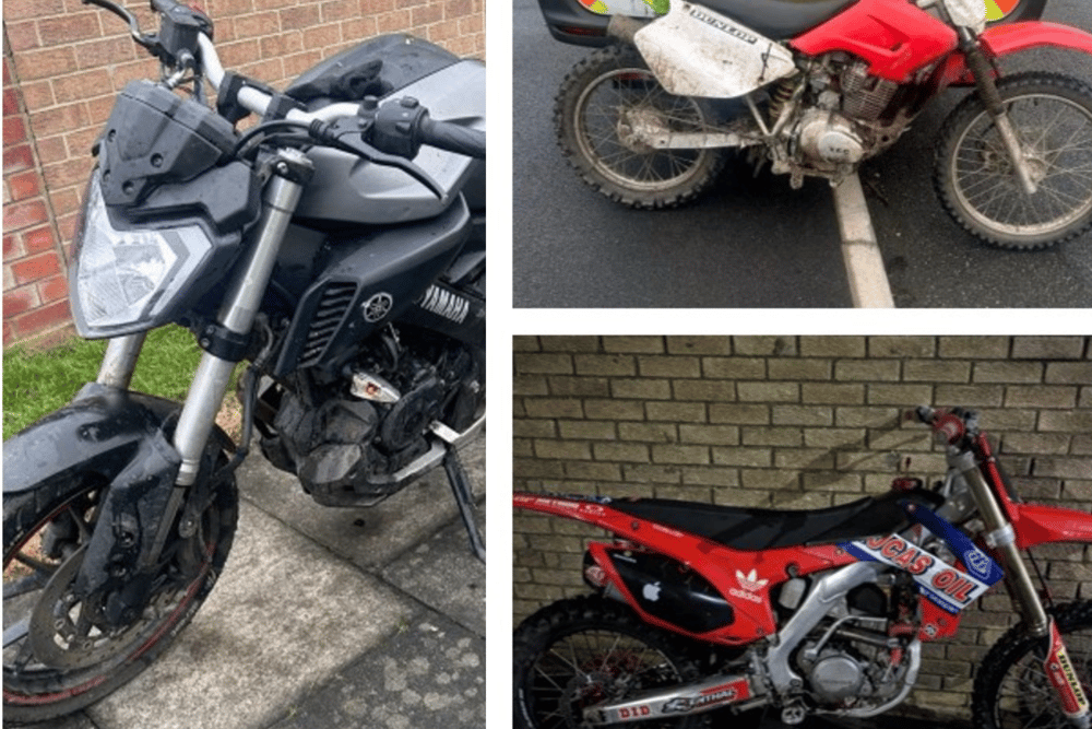 Officers have seized 42 vehicles as part of a crackdown on motorcycle crime. Photo: Northumbria Police.