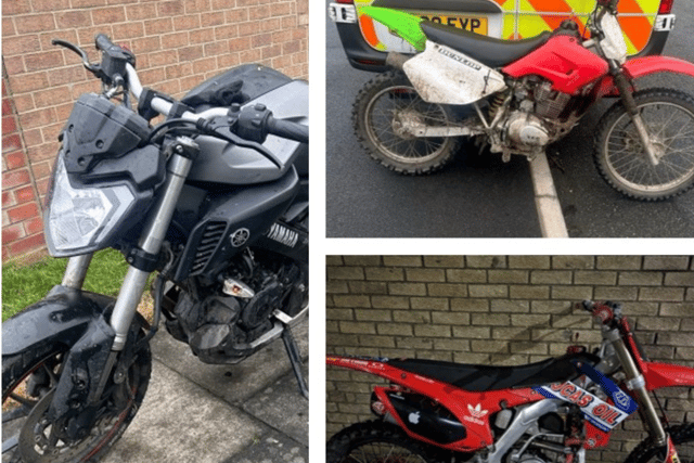 Officers have seized 42 vehicles as part of a crackdown on motorcycle crime. Photo: Northumbria Police.