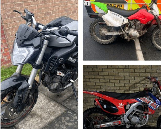 Officers have seized 42 vehicles as part of a crackdown on motorcycle crime. Photo: Northumbria Police.