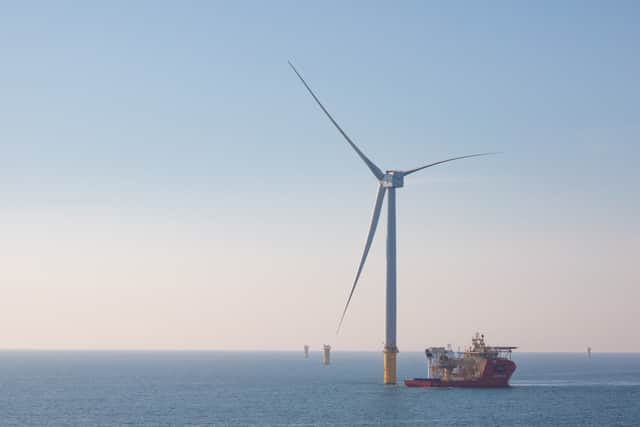 A Dogger Bank turbine in the North Sea.