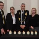 Councillor John McCabe, the Mayor of South Tyneside (centre), with South Tyneside Council Chief Executive Jonathan Tew, Jarrow MP Kate Osbourne, South Shields MP Emma Lewell-Buck and Council Leader, Councillor Tracey Dixon. Photo: South Tyneside Council.