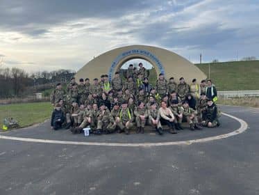 Cadets on their march from Jarrow to Seaburn