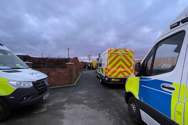 Two men have been arrested after officers executed a warrant in West Boldon on Wednesday, January 31. Photo: Northumbria Police.