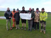 Whitburn Golf Club officials and volunteers with course architect Jonathan Gaunt and course constructor Charlie Greasley.