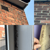 Problems with the roof has caused brick work to bulge and damp within the property.