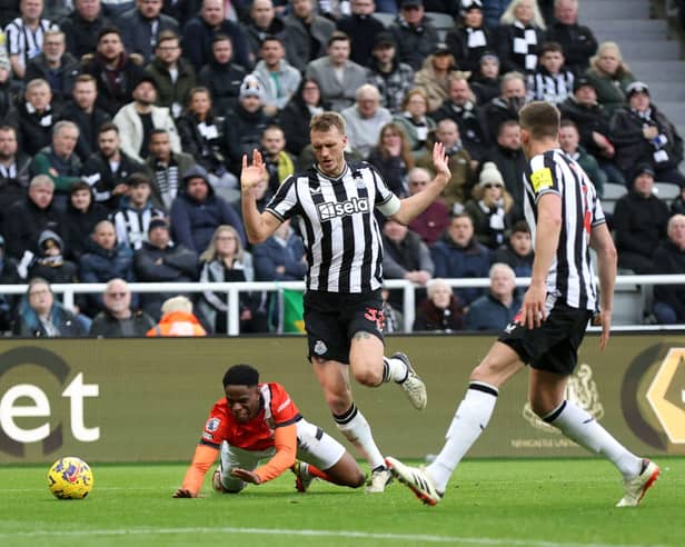 Newcastle United conceded a penalty against Luton Town following a VAR check. 
