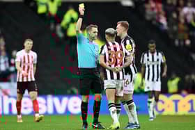 Craig Pawson refereeing Newcastle United match against Sunderland. 