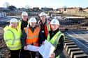 Left to right – Cllr Audrey Huntley, Deputy Leader at South Tyneside Council, with the team from Karbon Homes, Lea Smith Head
 of Land and Partnerships, Jon McDonald, Head of Supported Housing, Robert Alstead Construction Project Manager, and Peter Fowle, Managing Director of Able Construction  