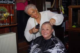 Janet getting her hair shaved
Credit: Paul Dix