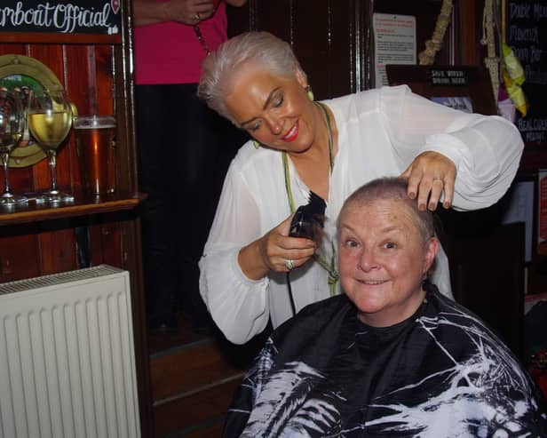 Janet getting her hair shaved
Credit: Paul Dix