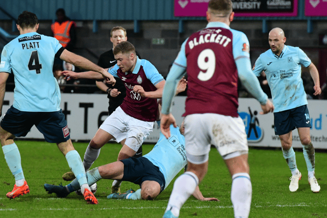 Action from South Shields home defeat against Darlington (photo Kevin Wilson)