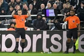 Newcastle United were awarded a penalty by Michael Salisbury during their clash against Bournemouth after a lengthy VAR review.
