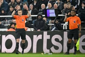 Newcastle United were awarded a penalty by Michael Salisbury during their clash against Bournemouth after a lengthy VAR review.