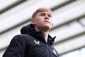 Newcastle United left-back Lewis Hall. (Photo by George Wood/Getty Images)